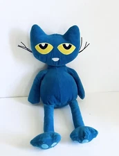 Kohls Cares Pete the Cat Blue Character 15" Plush Stuffed Toy 2010 Yellow Eyes