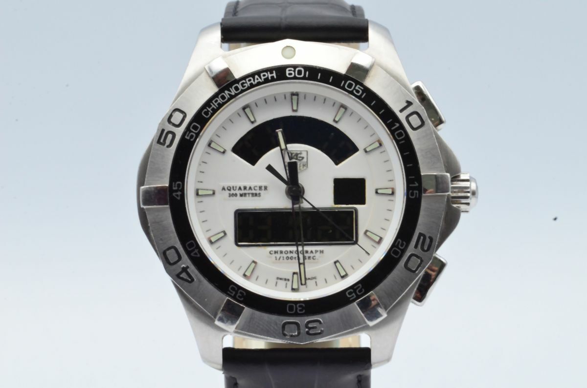 TAG HEUER AQUARACER CAF1011 HERREN UHR QUARTZ 42MM STAHL DIGITAL
