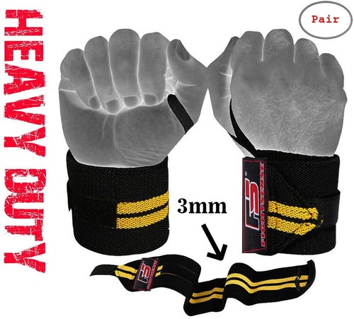 CROSSFIT Gym WEIGHT LIFTING Wrist Wraps LIFTING STRAPS for POWER LIFTING Support - Afbeelding 56 van 156