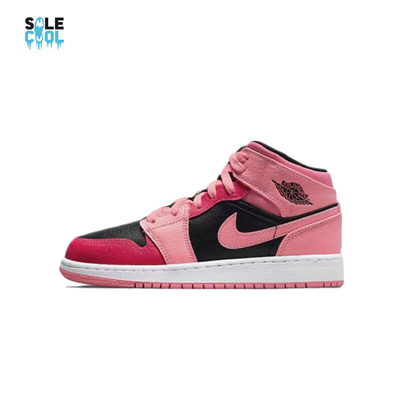 Nike Air Jordan 1 AJ1 Mid GS Pink Coral Chalk Pinksicle Nike Air Jordan 1 AJ1 Mid GS Pink Coral Chalk Pinksicle