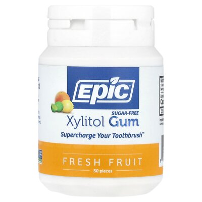 Xylitol Gum, Sugar-Free, Fresh Fruit, 50 Pieces