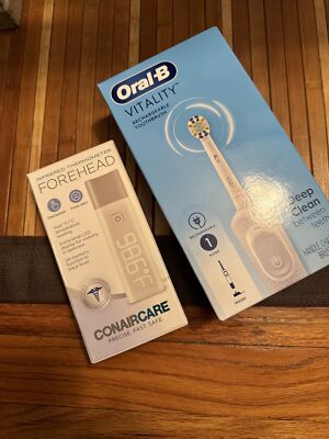 Oral-B Vitality Electric Toothbrush +   Infrared Forehead Thermometer-NIB