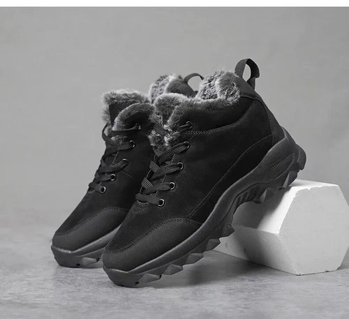 Herren Fell Gefüttert Winter Schnee Stiefel Outdoor Wasserdicht Arbeitsschuhe Wandern Walking - Bild 22 von 27