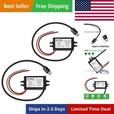 DC 12V/24V to 5V USB C Buck Converter 3A 15W Type-C Output Charging Module Wa...