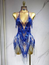 Gradient Tassel Latin Dance Competition Costume Talent Performance Dress