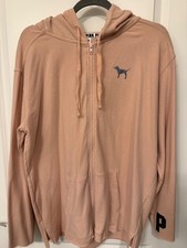 Y2K Rare Victoria's Secret LOVE PINK Women's Hoodie Full Zip L/S Pink Dog Logo