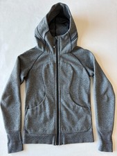 Lululemon Scuba Full Zip Hoodie Jacket Thumbholes Athletic Grey Women  s Size 6