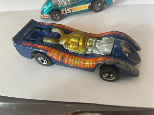 Vintage 1970 Hot Wheels Jet Threat Blue Blackwall Hong Kong 1/64 Diecast