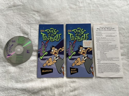 LucasArts Maniac Mansion II Day of The Tentacle PC CD-ROM + Manual + Reference