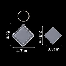 5Pcs Acrylic Photo Frame Keychain Holder Photo Picture Insert Blank Keyring with