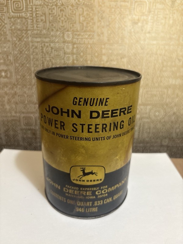 Vintage John Deere Oil Can Power Steering Can Sealed Quart Original 1950’s/60s