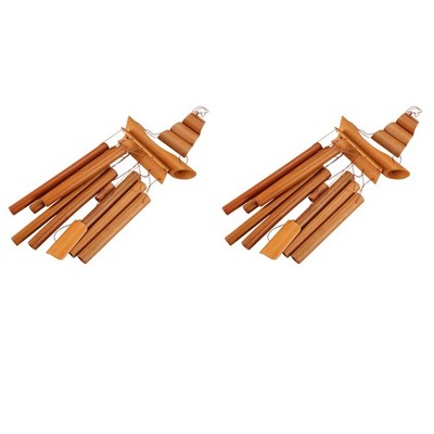 2x Bambus Windspiel Handarbeit Natur Wohndeko Windspiel hängend8803