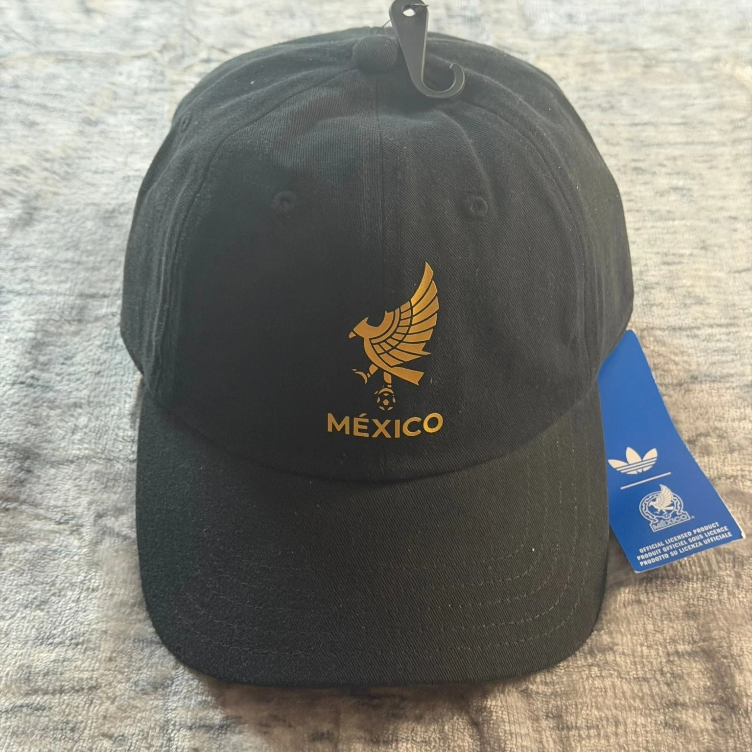 Mexico Hat Adidas FMF Cap Men's OSFM Adjustable Black Gold Official Licensed