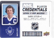17/18 MVP..DARRYL SITTLER..PLAYER CREDENTIALS..VIP ACCESS..# NHL-DS..MAPLE LEAFS