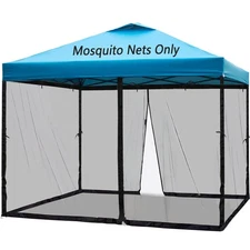 10x10 Mosquito Net for Patio, Camping, Gazebo, Canopy Tent - Double Door Screen