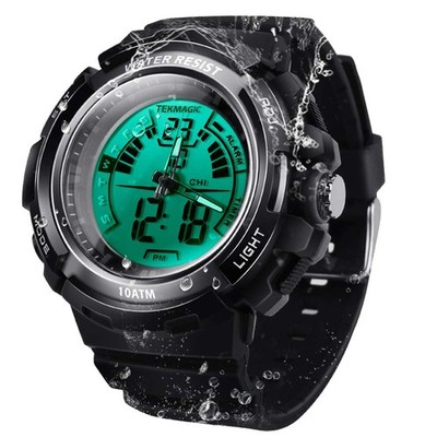 TEKMAGIC Digital Sport Dive Watch 100m Water Resistant Wristwatch with Electr...