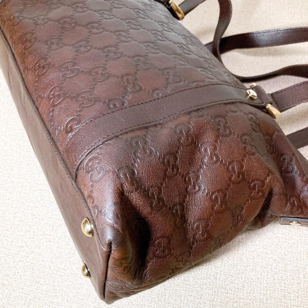 GUCCI Abby Leather Shoulder Bag Tote Brown Size 22cm x 31cm x 12cm VIN thumbnail 11