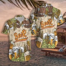 Drinking Beer Hawaiian Shirt Unisex Adult