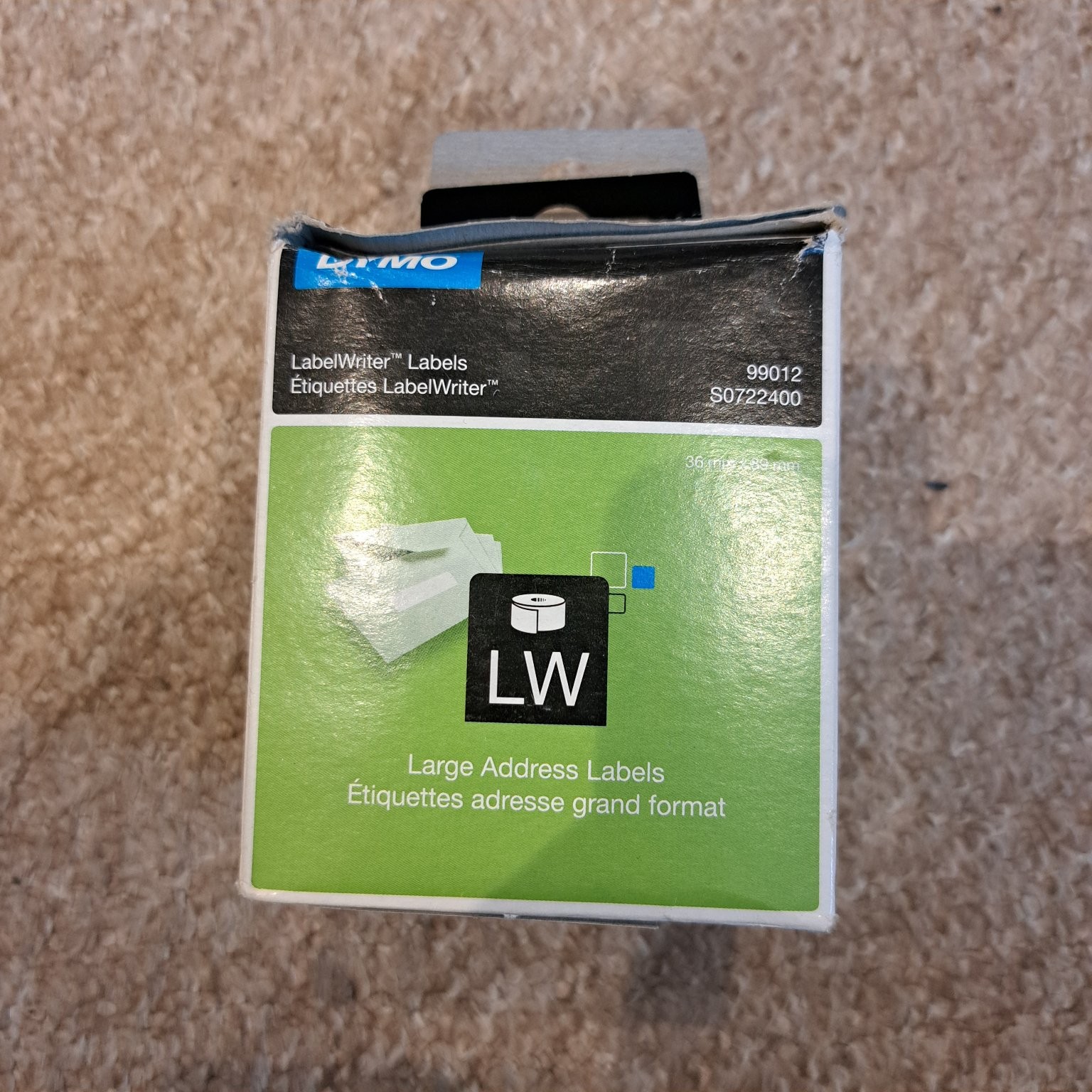 DYMO 99012 LabelWriter Large Address Labels S0722400 Paper