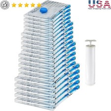 Vacuum Storage Bags Space Saver Clothes Duvets Pillows Towels Linens Reusable US