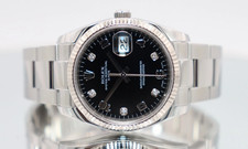 Rolex Date 34MM 18K Gold Fluted Bezel Oyster Bracelet 115234 Box & Papers 2008