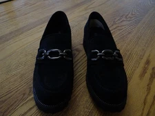 New Vaneli Jards Black Suede Loafer Size 7.5 M