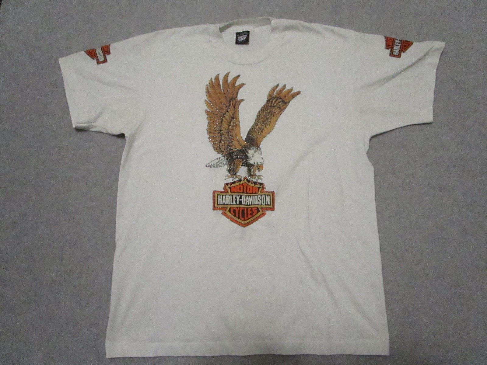 Vintage Harley Davidson Shirt Mens Extra Large White 90s Eagle USA Single Stitch