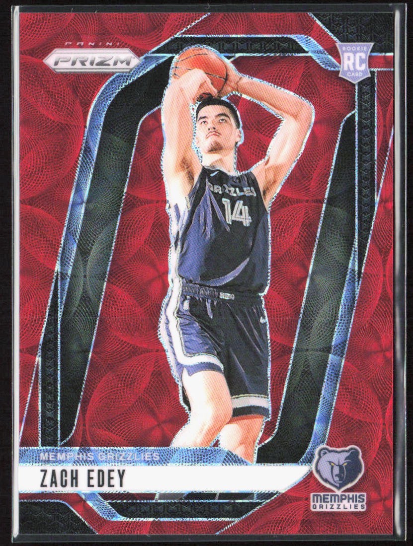 2024-25 Panini Prizm Zach Edey Choice Red Scope /88 Rookie Card #249 Grizzlies