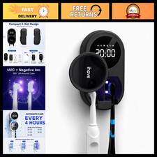 UV Toothbrush Sanitizer Holder - 2 Slots, Wall Mounted, Auto Wave Sensor
