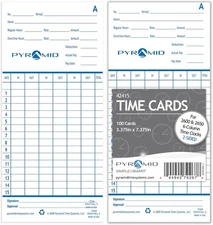 Pyramid Time Systems - Authentic Cards (42415) for 100 pk, Teal/Orange 