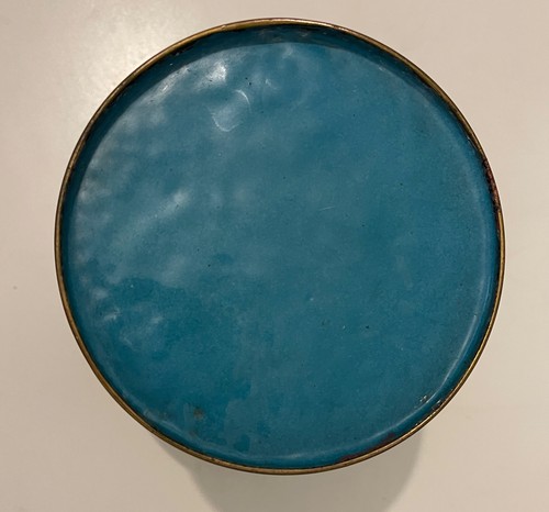 Chine pot couvert cloisonné c 1930 fleur papillon oiseaux pivoine chrysanthème - Photo 6 sur 9