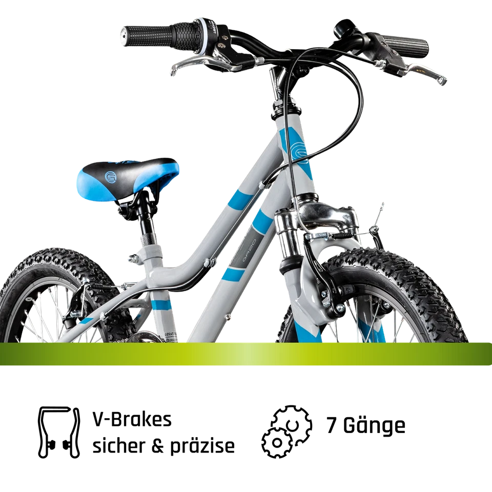 Galano GA20 Kinderfahrrad 18" Jungen Mädchen Kinderrad Galano 7s grau/blau 22 cm - Bild 4 von 4