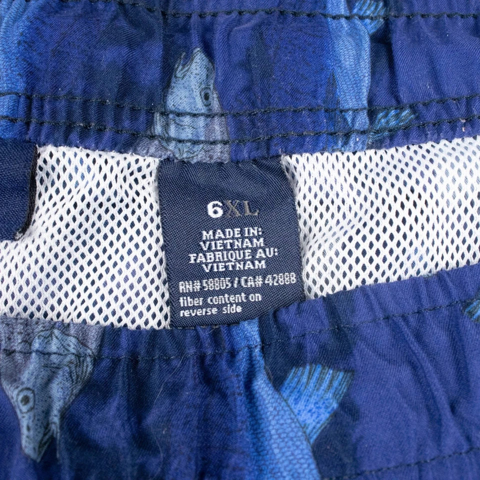 Harbor Bay Mens 6XL Fish Print Swim Trunks Big & Tall Mesh Lined - Image 4 of 4