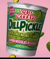 Nissin DILL PICKLE Cup Noodle Limited Edition Flavor Ramen