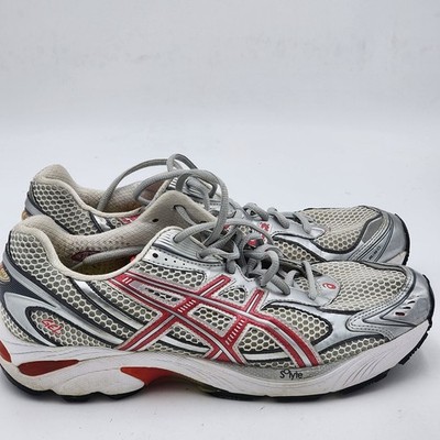 Asics GT 2150 T054N Womens Silver Pink Lace Up Running Shoes Size 11.5