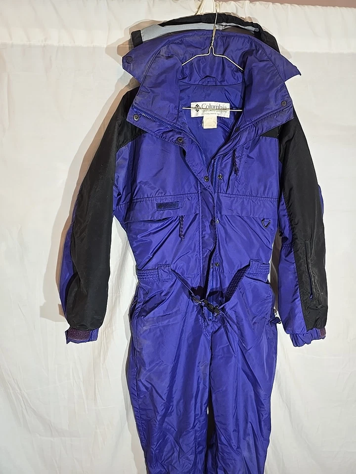 Traje de esquí Columbia púrpura de una pieza para mujer años 80 talla pequeña Foto 3 de 4