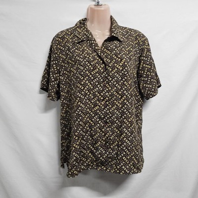 Notations Casual Workwear Top Button Up Shirt Women Size PXL