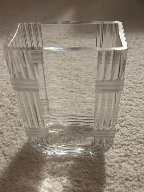 Christian Dior Gaudron Frosted Vase Signed Vintage Art Deco Style