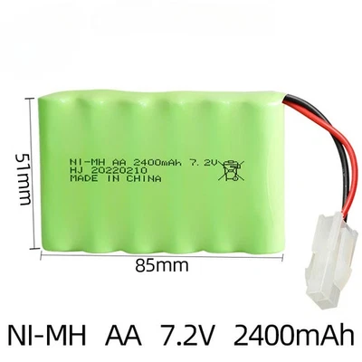 7,2V 2400mAh Ni-MH Akku Wiederaufladbar Batteriepack für RC Spielzeug Fahrzeuge - Bild 1 von 4