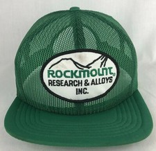 Rockmount Research And Alloys Patch SnapBack ALL MESH Trucker Hat Cap Green
