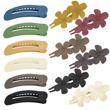 12Pcs Flat Hair Clips Flower Claw Clips for Thick Thin Hair French Hair Barrette