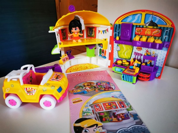 HAMBURGUESERIA PIN Y PON FAMOSA 1 FIGURA COCHE TIENDA ACCESORIOS BURGUER 