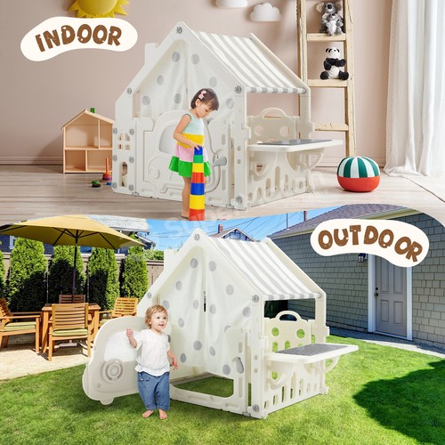 Outdoor Kids Cubby House Playhouse Children Play Activity Centre Toy Storage Box - Picture 4 of 12