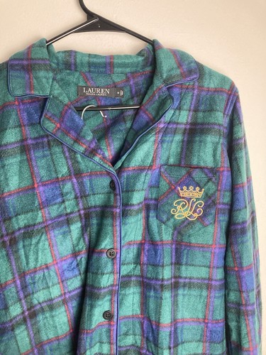 Lauren Ralph Lauren Women’s Medium Pajamas Set Green Plaid Leopard Print NWT - 第 2/9 張圖片