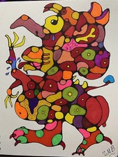 ABSTRACT MODERN NEW ART SIGNED BY ARTIST ZOMAN BLUE - When All Else Fails