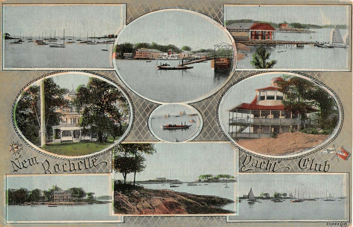 1914 Yacht Club New Rochelle NY multi-view post card Westchester