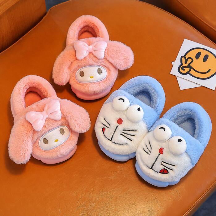 SAOLA Pantofole invernali pelose per ragazze ciabatte per bambini foderate in pelliccia mules scarpe calde casa interno