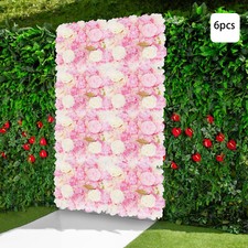 6Pcs Artificial Flower Wall Panels Flower Floral Wall Mat Background Backdrop