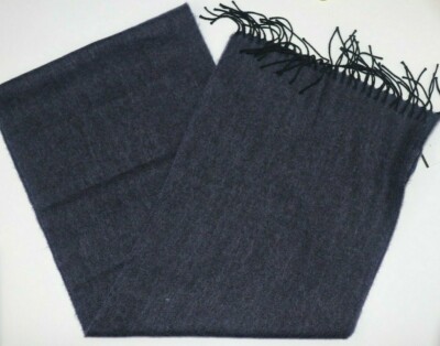NWT Lanvin Paris Men's Virgin Wool Blue Scarf 12'' x 64''