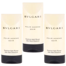 Soir By Bvlgari For Men Combo Pack: After Shave Emulsion 3oz (3x1oz) New
